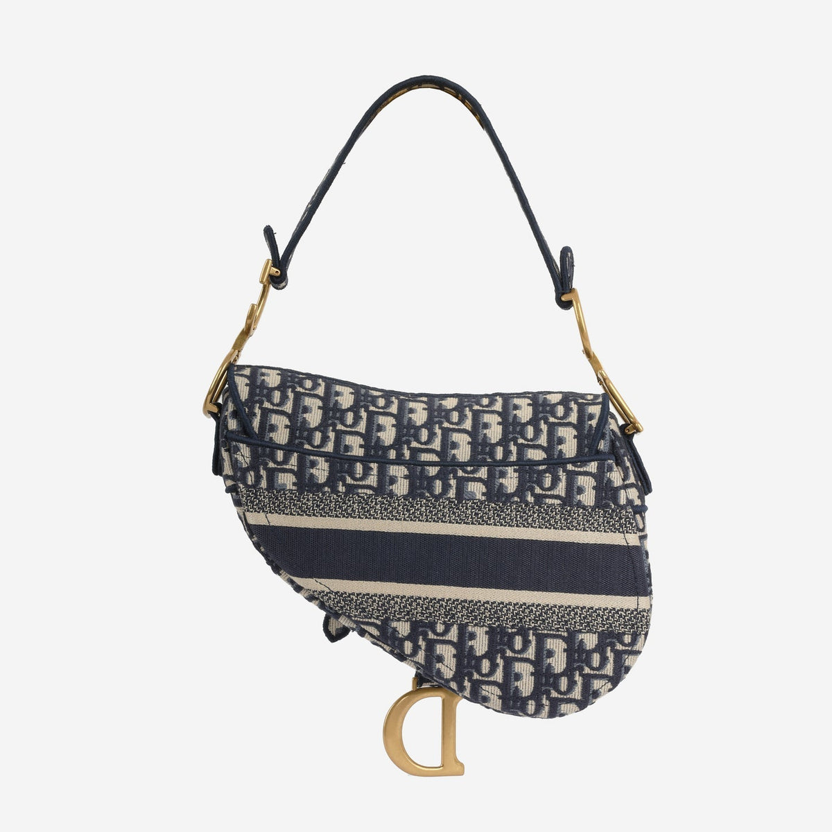 Dior - Medium Saddle Bag - Oblique Canvas GHW - Pre-Loved - 2021