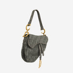 Dior - Medium Saddle Bag - Grey Oblique Canvas GHW - Pre-Loved - 2020