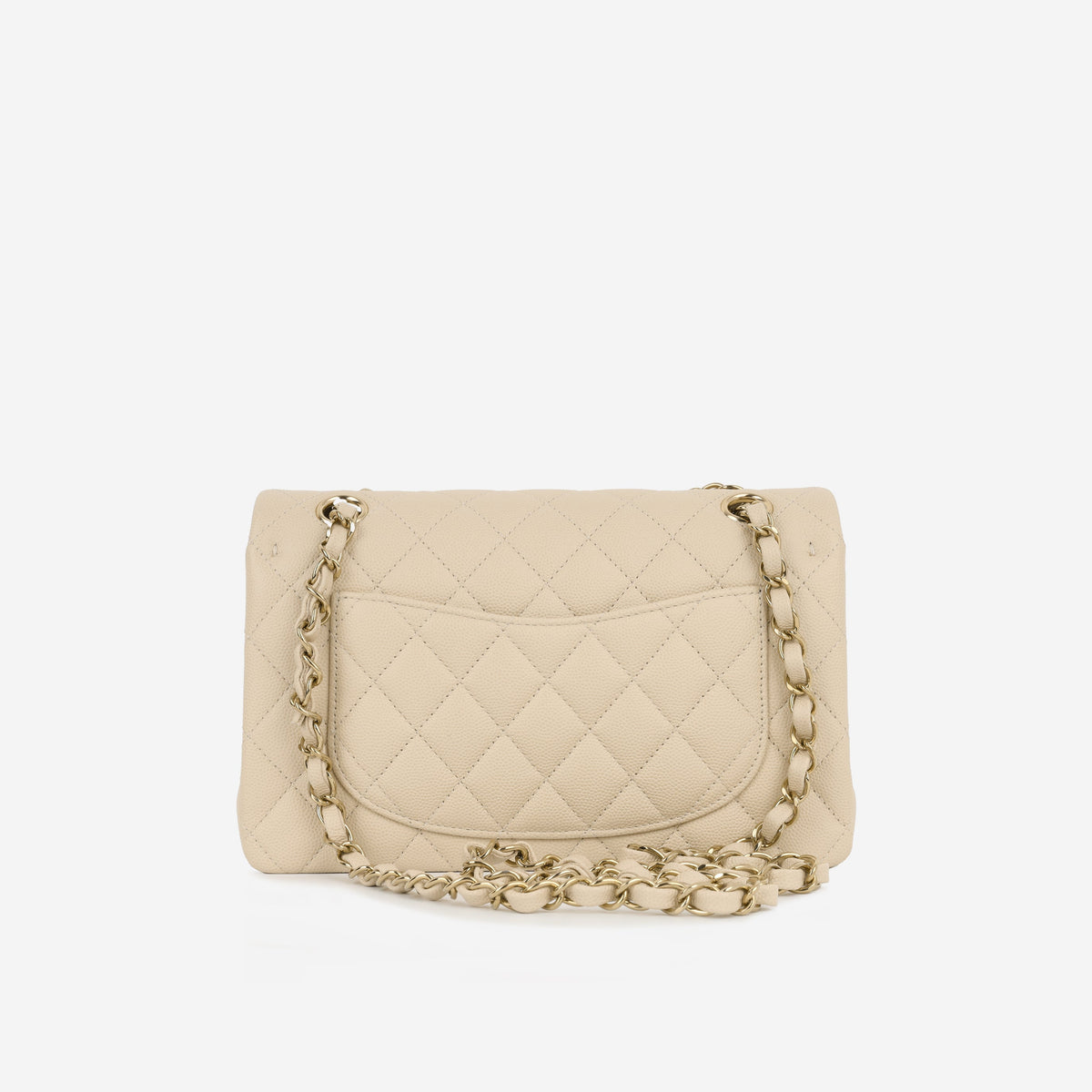Chanel Small Classic Flap - Ecru Caviar | Champagne Gold Hardware