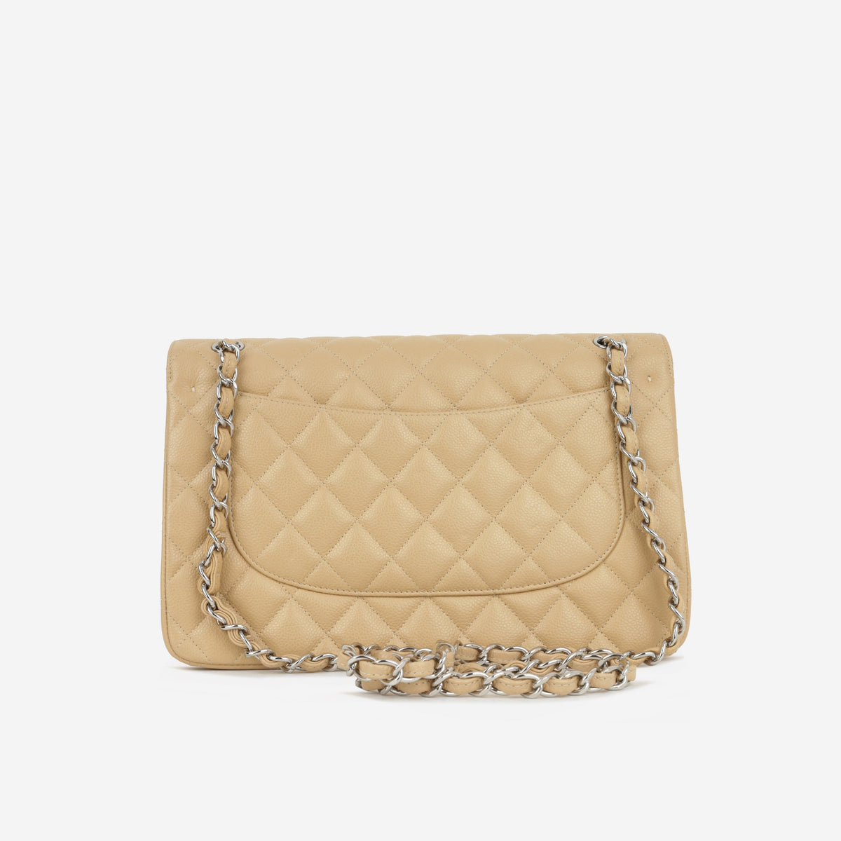 Chanel Classic Jumbo Double Flap - Beige Caviar | Silver Hardware