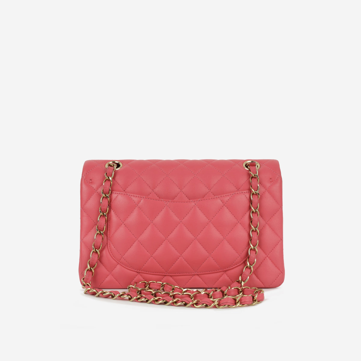 Chanel Small Double Classic Flap - Pink Lambskin | Champagne-Gold Hardware