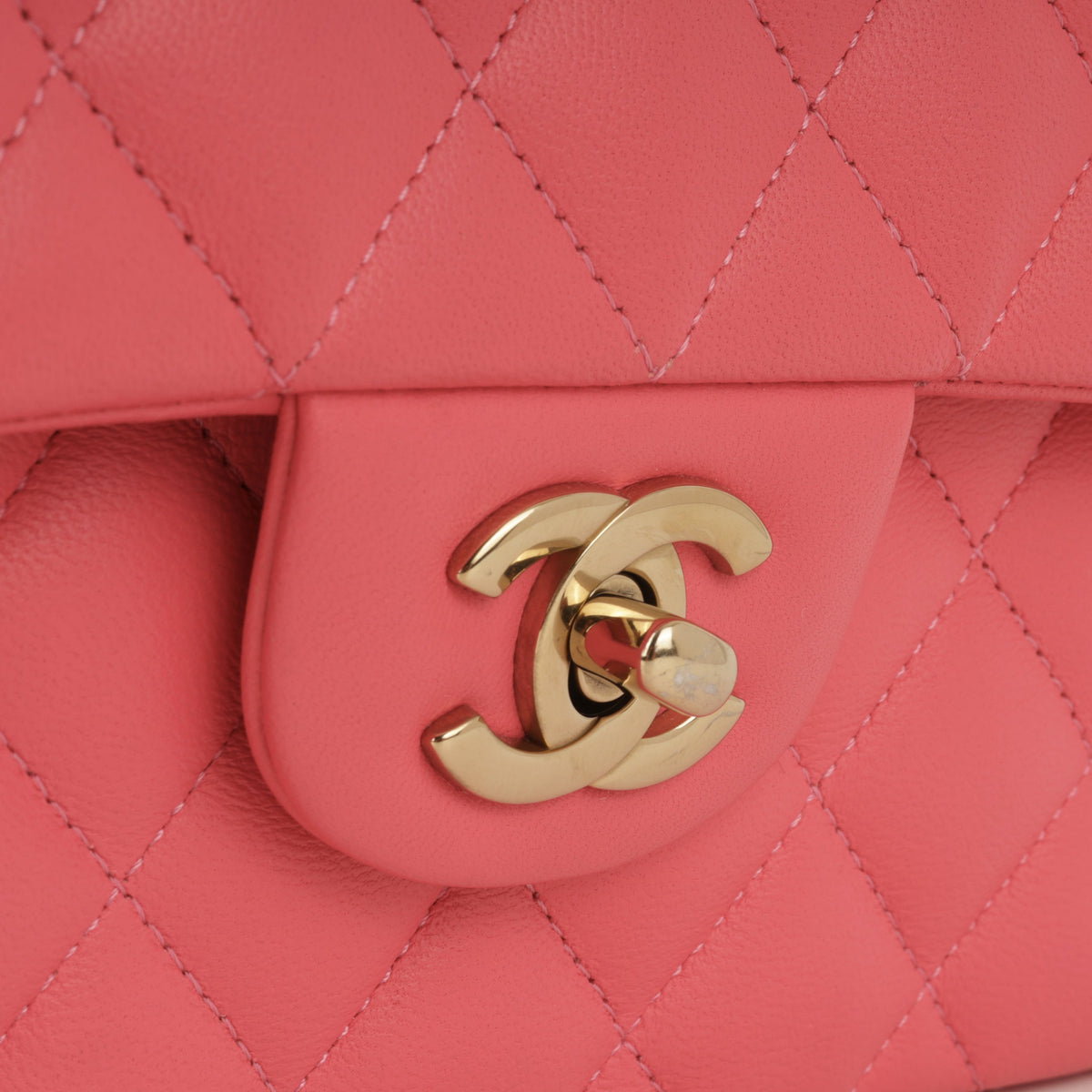 Chanel Small Double Classic Flap - Pink Lambskin | Champagne-Gold Hardware