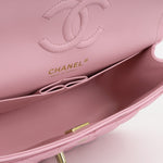 Chanel Small Double Classic Flap - Rose Fonce Caviar | Champagne-Gold Hardware