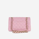 Chanel Small Double Classic Flap - Rose Fonce Caviar | Champagne-Gold Hardware