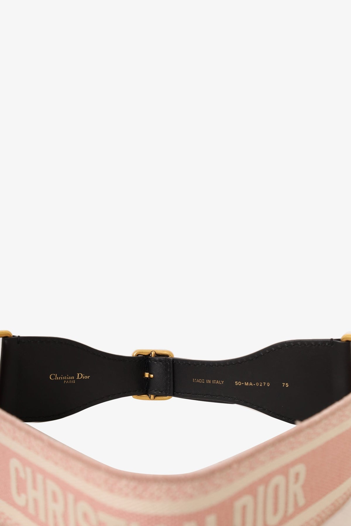 Christian Dior Pink Canvas Woven Logo Embroidered 65MM Belt