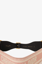 Christian Dior Pink Canvas Woven Logo Embroidered 65MM Belt