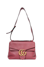 Gucci Rose Pebbled Leather Marmont Shoulder Bag