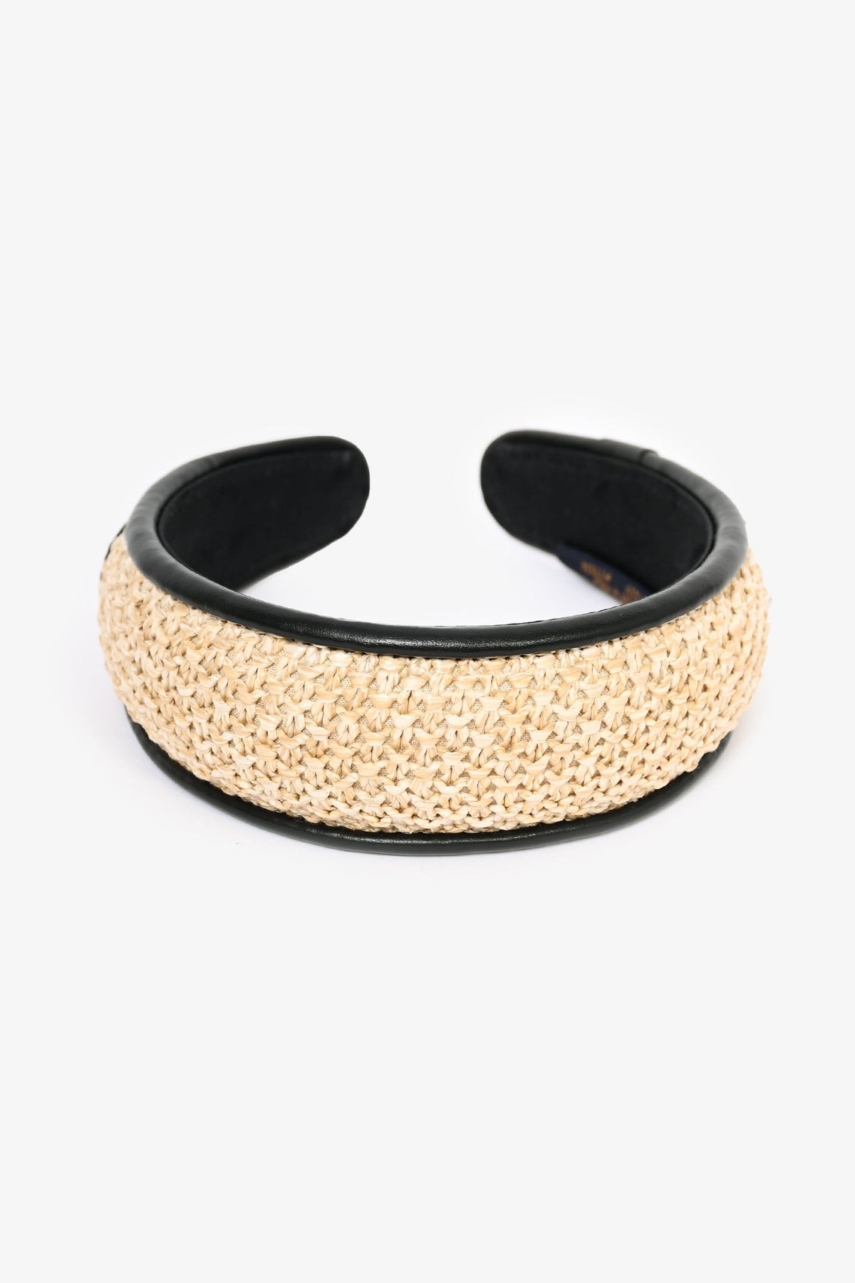 Louis Vuitton Beige/Black Raffia/Leather Headband