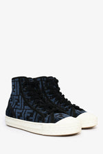Fendi Navy/Black Zucca Print High Top Sneakers Size 36 (As Is)