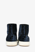 Fendi Navy/Black Zucca Print High Top Sneakers Size 36 (As Is)
