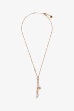 Christian Dior Gold Toned CD Pearl Drop Necklace