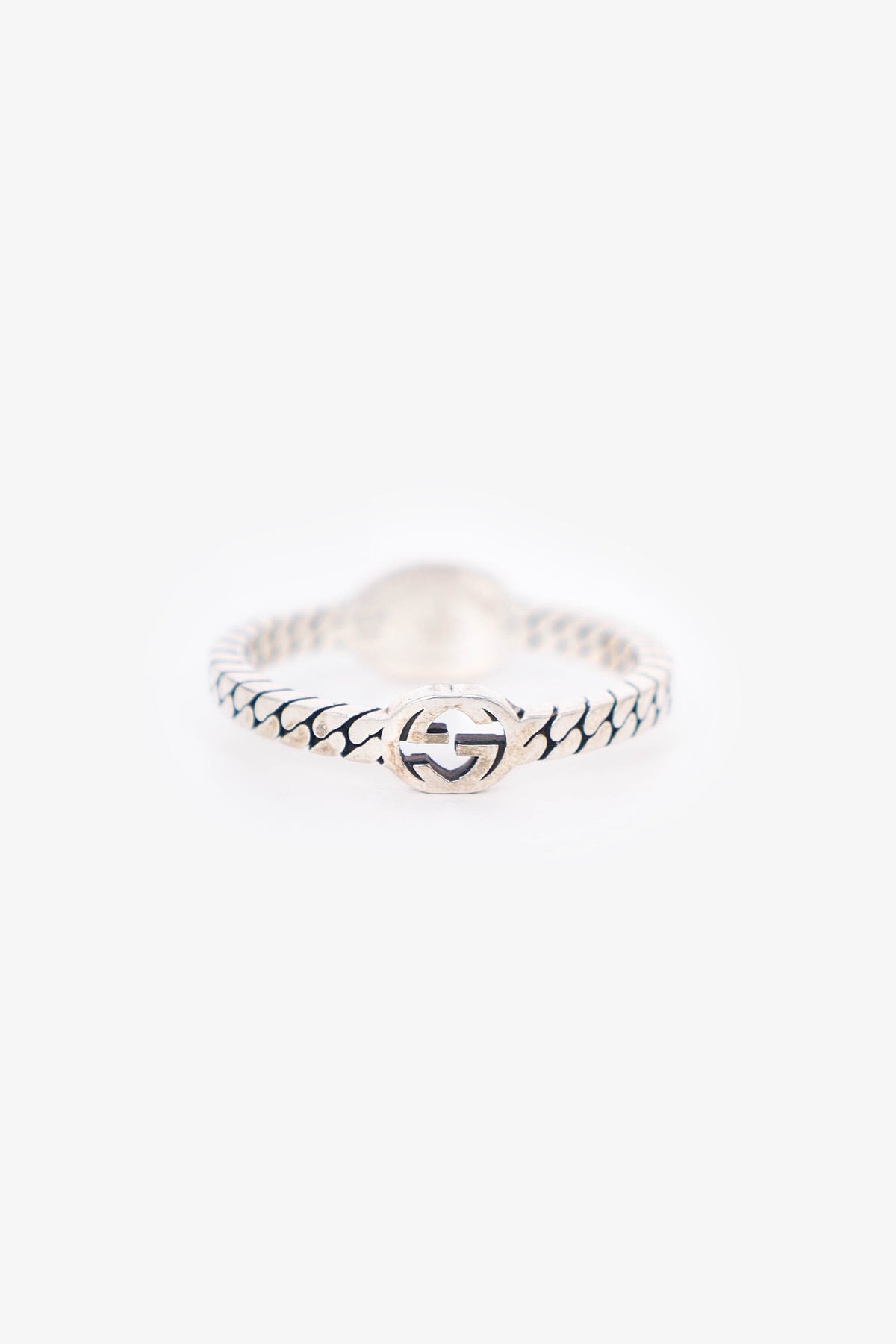Gucci Sterling Silver Thin Interlocking G Ring