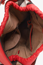 Burberry Red Leather Ashby Bucket Bag with Strap