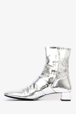 Gucci Metallic Silver Buckle Ankle Booties Size 11B