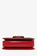 Gucci Beige/Red GG Monogram Horsebit 1955 Small Shoulder Bag