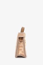 Fendi Beige FF Embroidered Peekaboo Bag Charm
