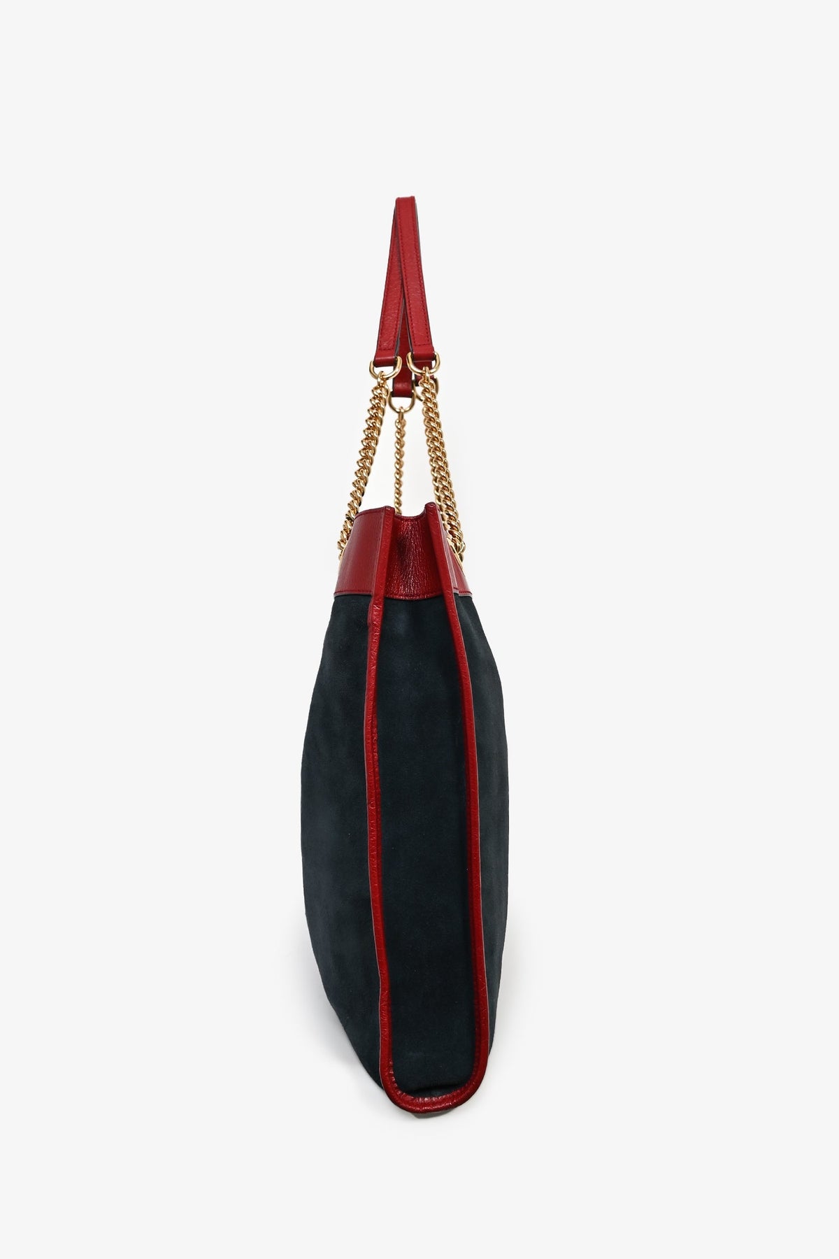 Gucci Blue Suede Red Leather Trimmed 'Rajah' Tote Bag