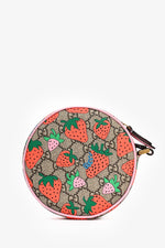 Gucci GG Strawberry Supreme Round Wristlet
