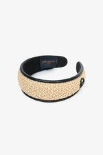 Louis Vuitton Beige/Black Raffia/Leather Headband