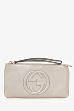 Gucci Gold Leather Wristlet
