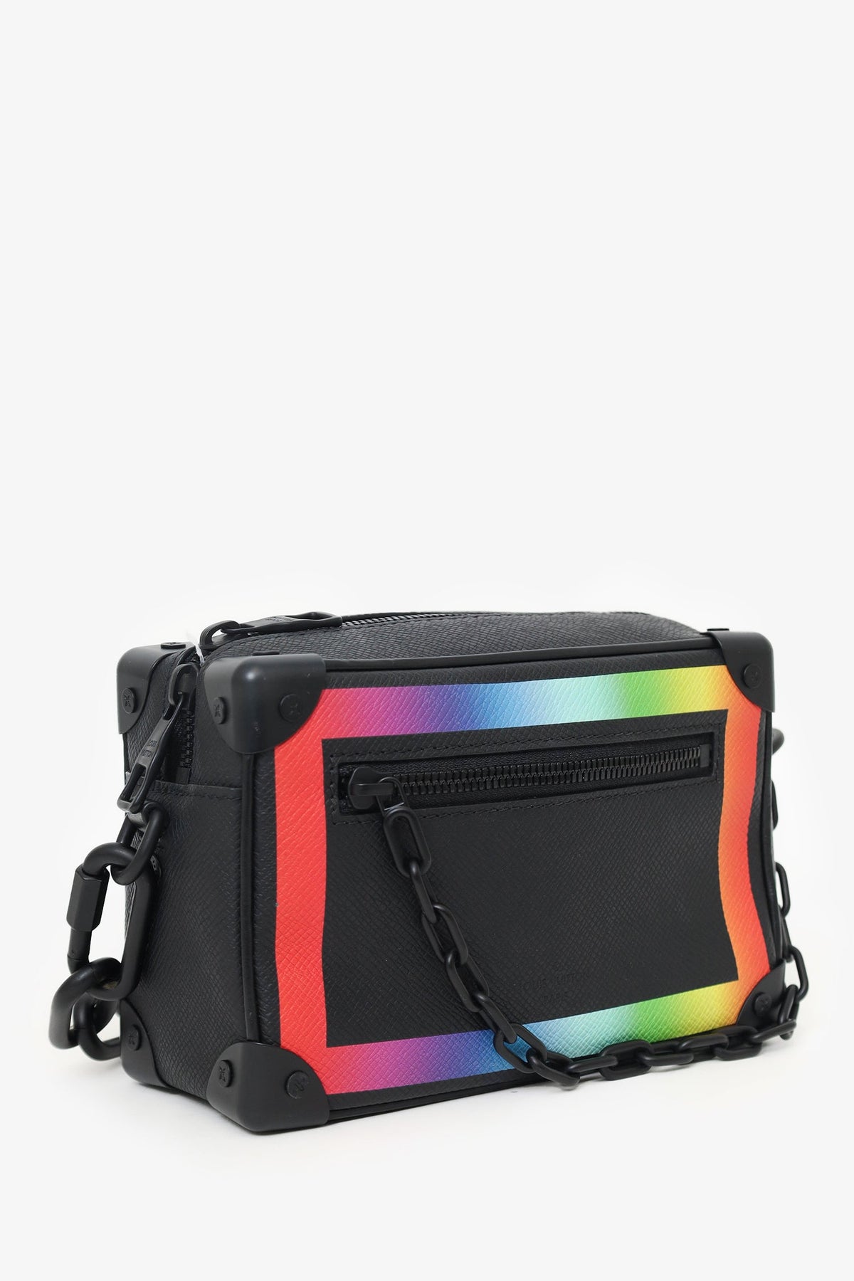 Louis Vuitton 2019 Black Taïga Rainbow Mini Soft Trunk Crossbody