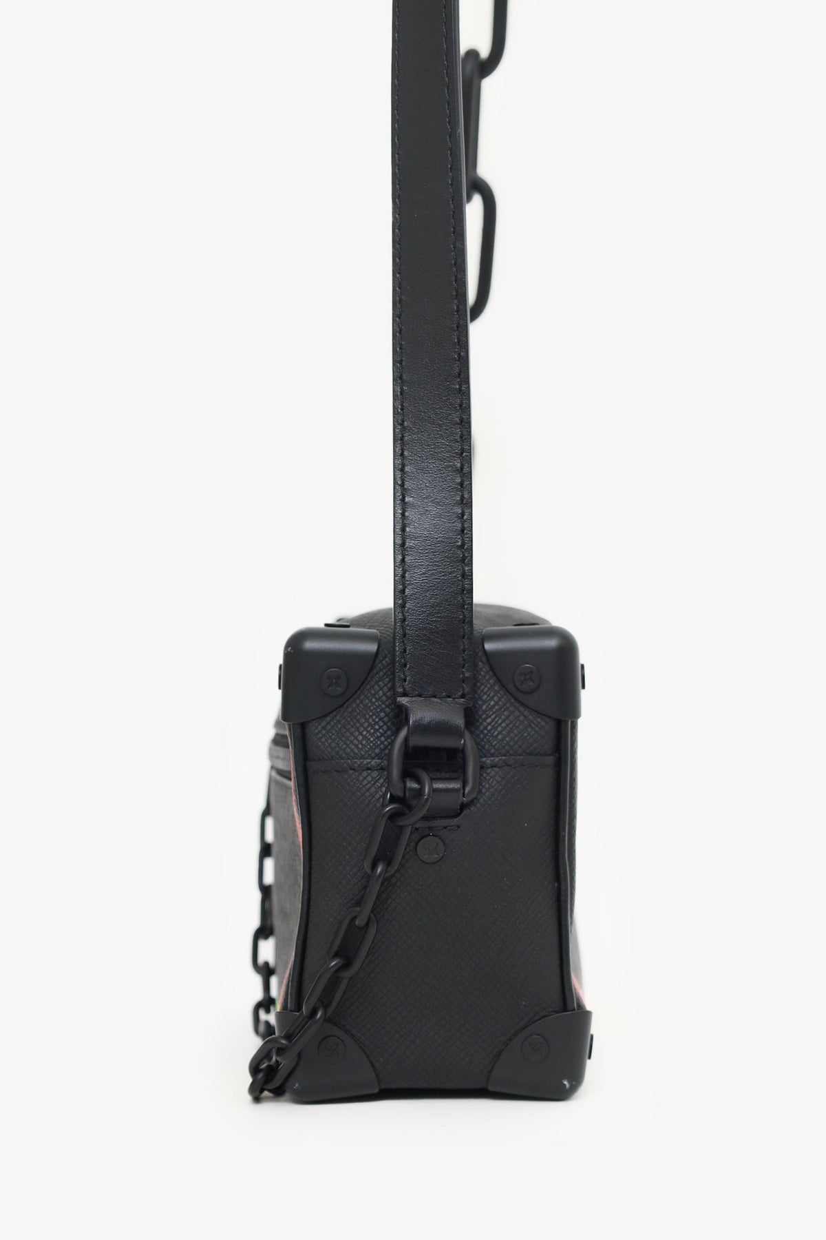 Louis Vuitton 2019 Black Taïga Rainbow Mini Soft Trunk Crossbody