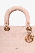 Christian Dior 2020 Pink Fabric Cannage Medium D-Lite Top Handle with Strap