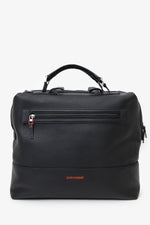 Christian Dior Black Grained Leather Duffle Bag With Strap