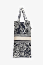 Christian Dior 2021 Navy Toile de Jouy Canvas Large Book Tote with Twillys