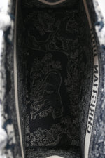Christian Dior 2021 Navy Toile de Jouy Canvas Large Book Tote with Twillys