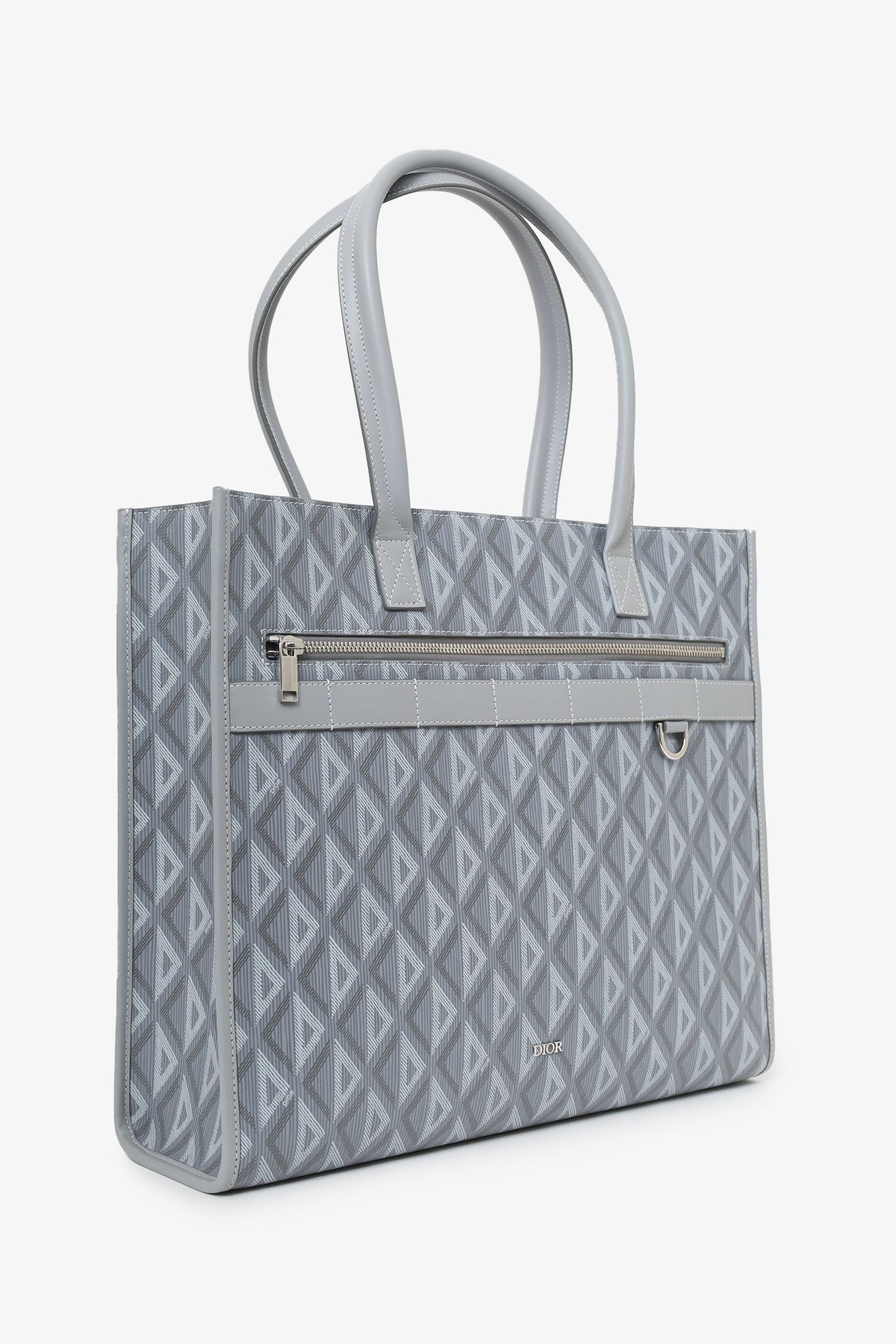 Dior Homme Grey Coated Canvas Diamond Safari Tote Bag