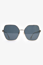 Fendi Gold Tone Hexagon Shade Sunglasses