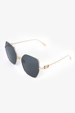 Fendi Gold Tone Hexagon Shade Sunglasses