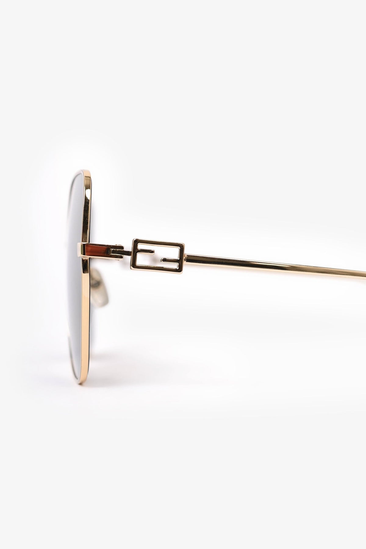 Fendi Gold Tone Hexagon Shade Sunglasses