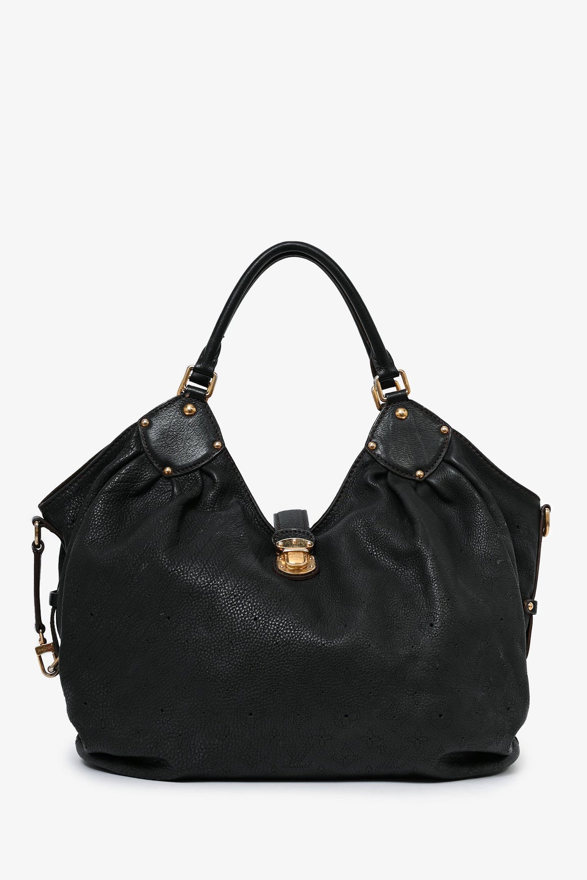 Louis Vuitton Black Leather 'Mahina' Hobo Bag