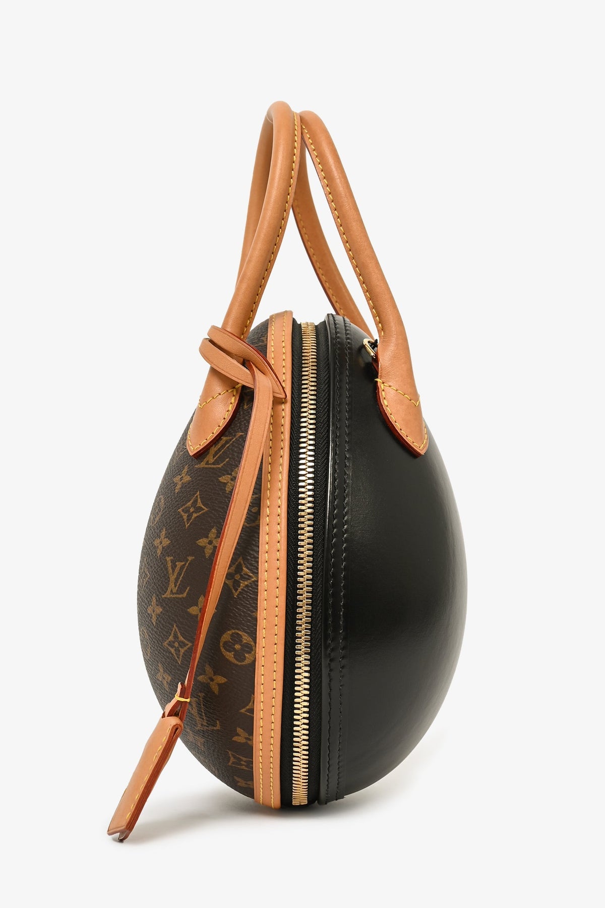 Louis Vuitton 2019 Monogram/Black Leather Egg Top Handle Bag With Chain