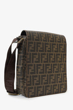 Fendi Zucca Print Canvas Crossbody Messenger Bag (As Is)