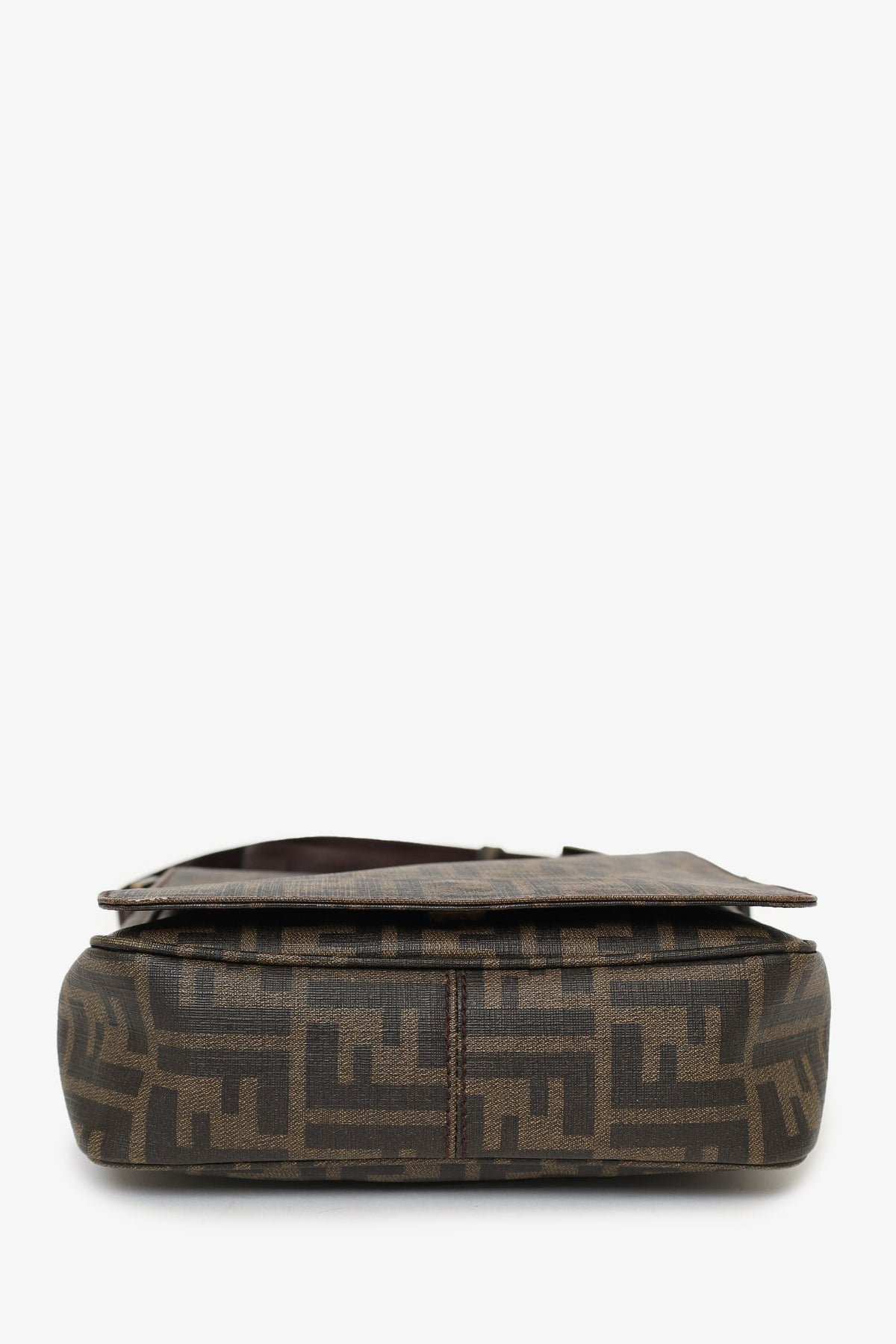 Fendi Zucca Print Canvas Crossbody Messenger Bag (As Is)