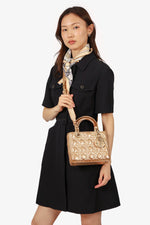 Christian Dior 2019 Gold Leather Small Lady Dior Bag with Strap