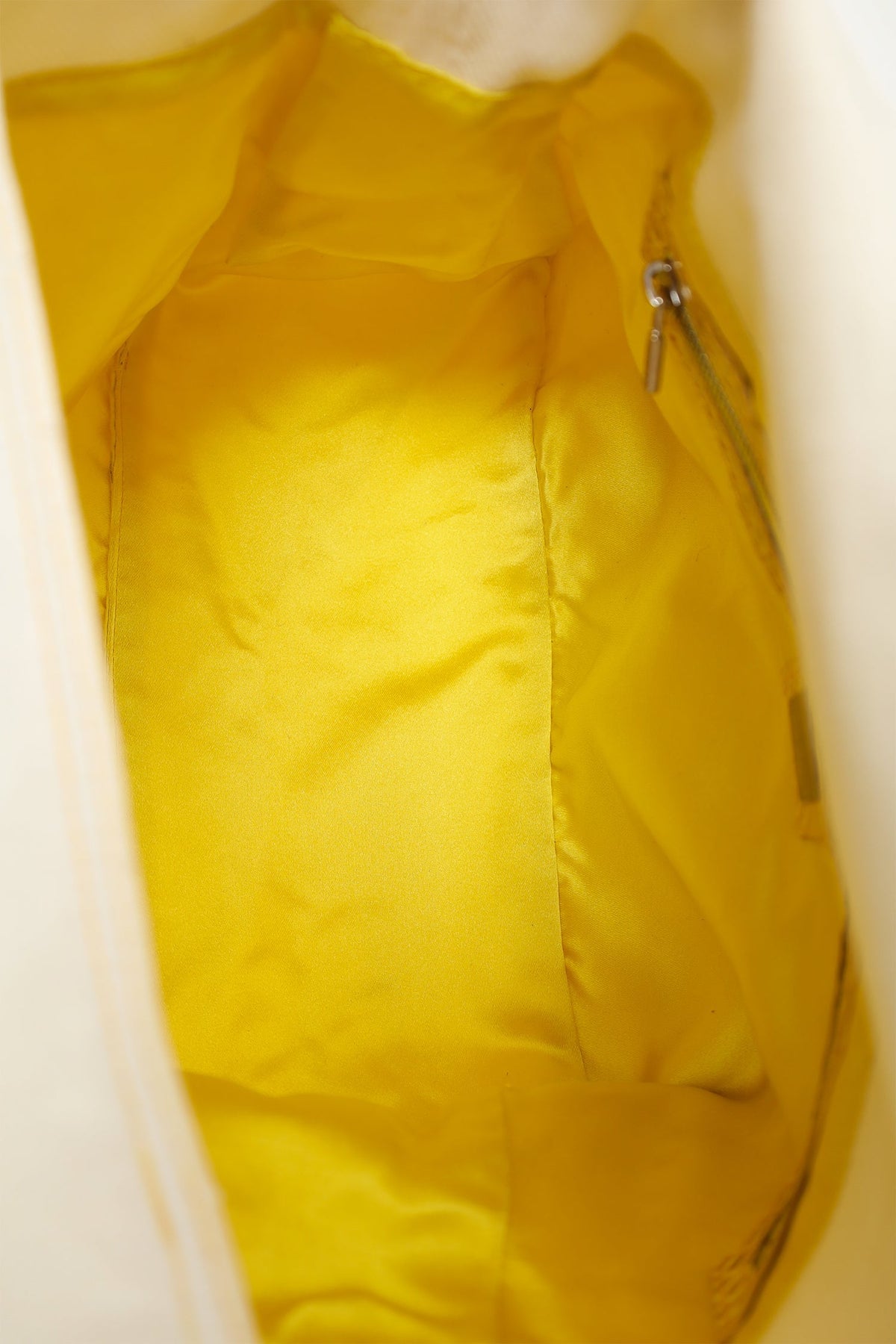 Fendi White Denim/Yellow Python Top Stitched Mamma Baguette Bag