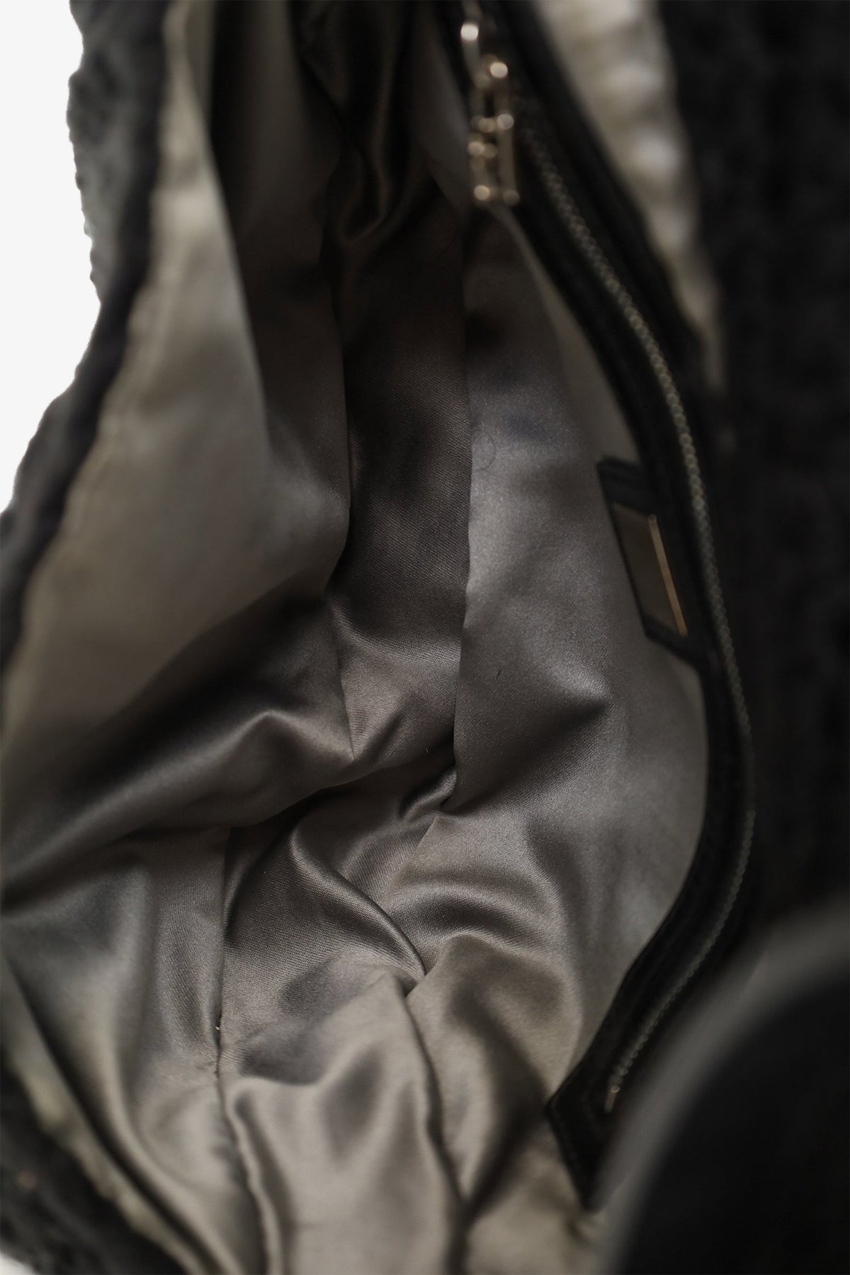 Fendi Black Crochet Knit Baguette Shoulder Bag