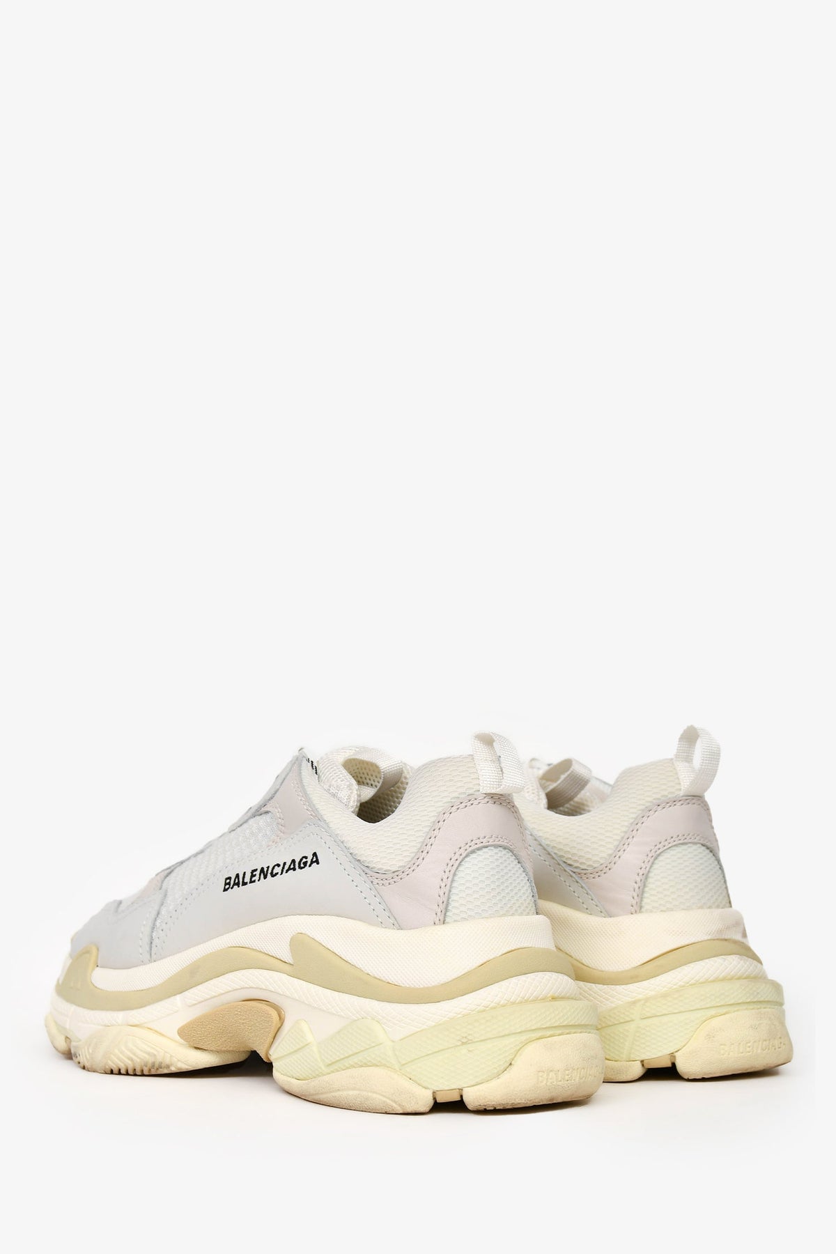 Balenciaga White Leather Triple S Sneakers SIze 40