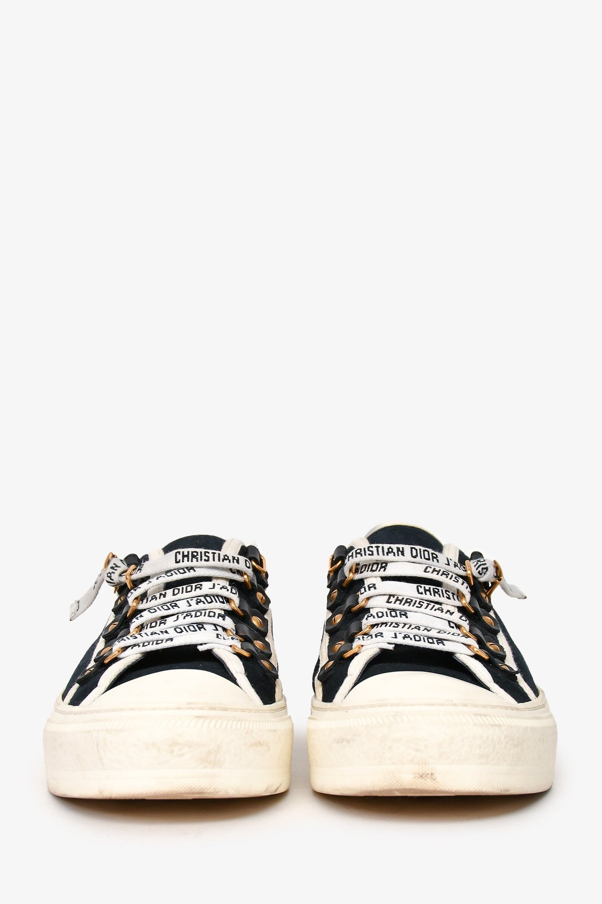 Chrsitian Dior Navy/White Canvas Walk'n'Dior Sneakers Size 37