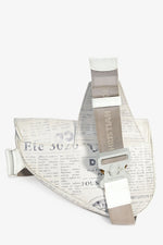 Christian Dior x Daniel Arsham 2020 White/Grey Newspaper Printed Saddle Bag (As Is)