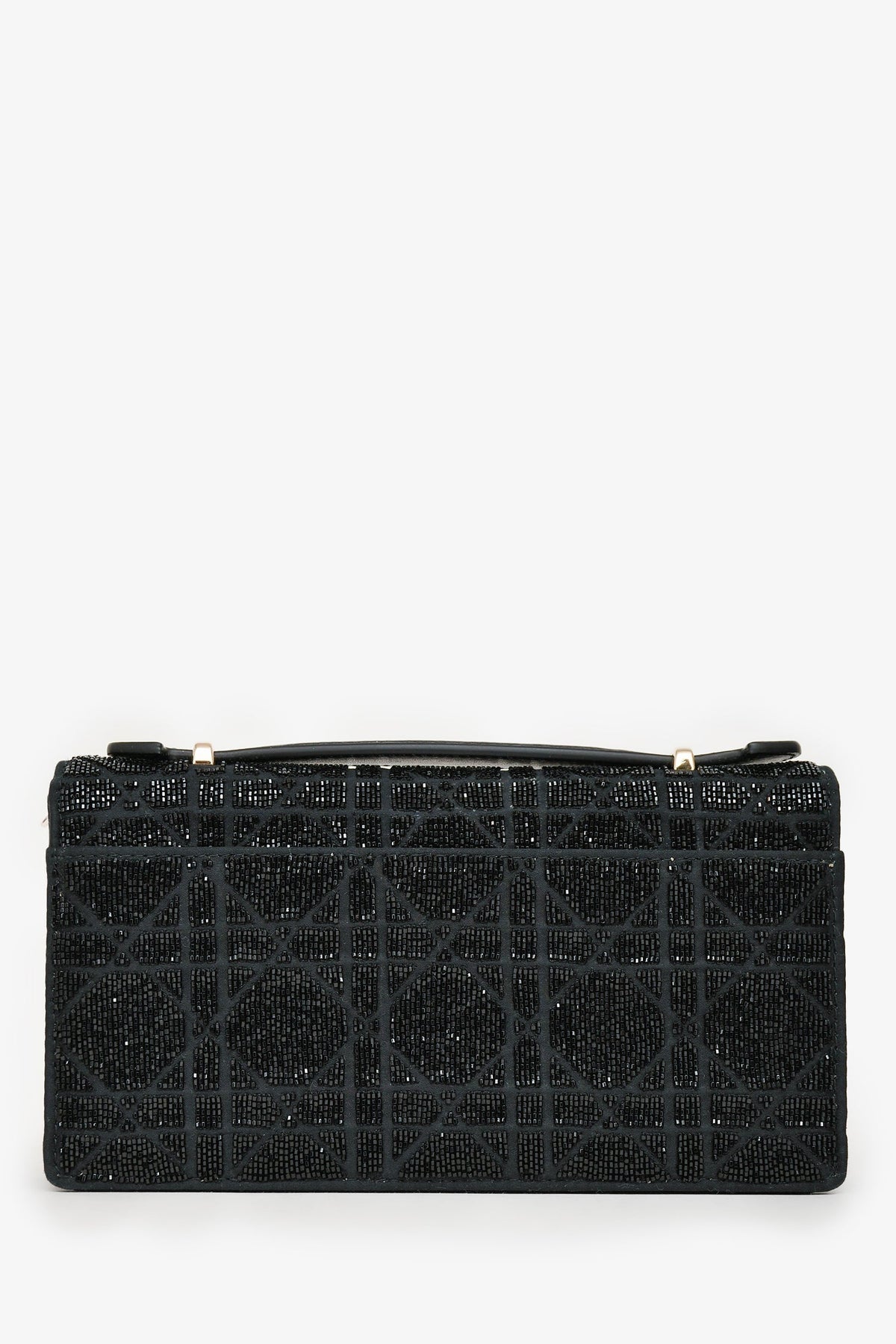 Christian Dior 2023 Black Bead Embellished My Dior Mini Bag with Chain