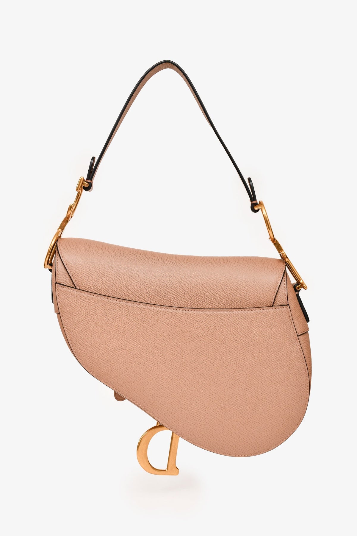 Christian Dior 2019 Warm Taupe Grained Leather Saddle Bag