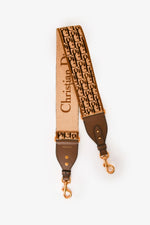 Christian Dior Brown Oblique Velvet Wide Guitar Strap