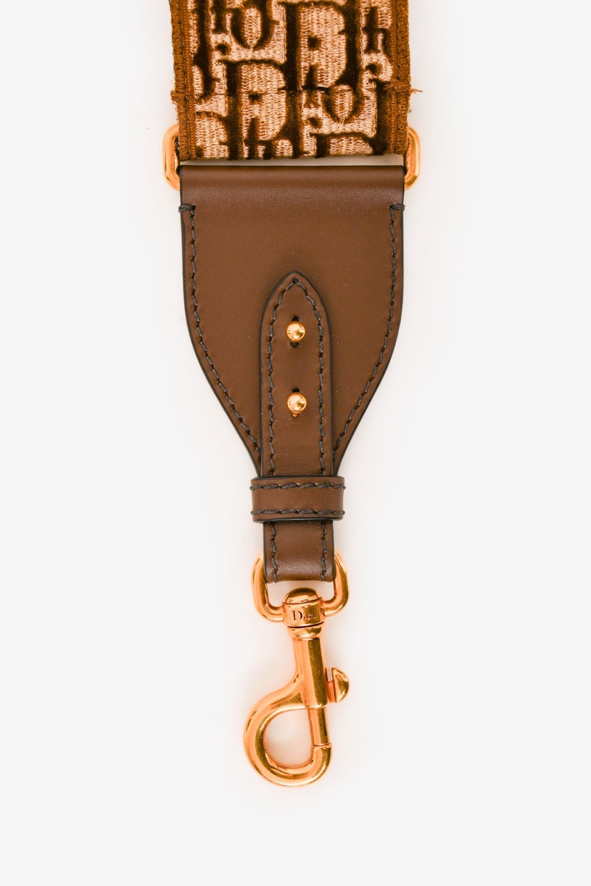 Christian Dior Brown Oblique Velvet Wide Guitar Strap