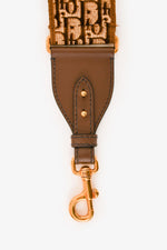 Christian Dior Brown Oblique Velvet Wide Guitar Strap