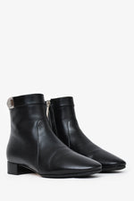 Christian Dior Black Leather Blason Low Boots Size 34
